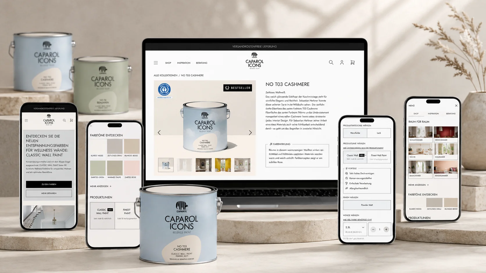 Caparol Icons – Luxusfarbenshop auf Shopify Plus